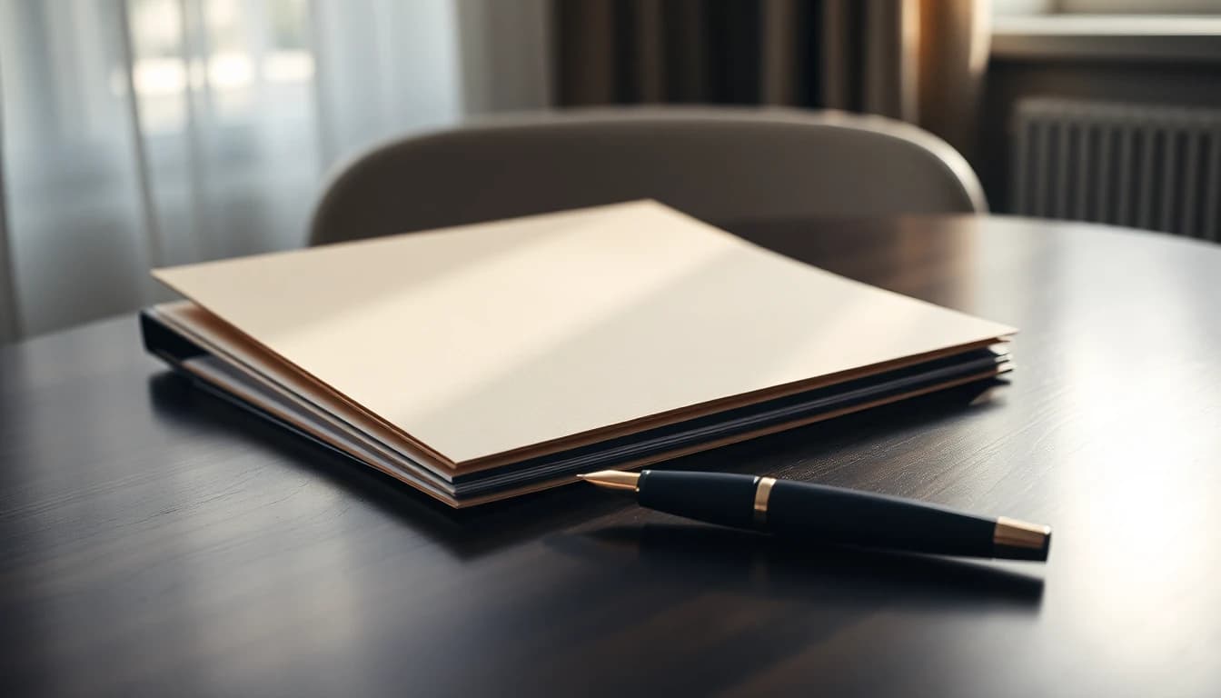 A closed folder and pen on a dark desk under lamplight, for a guide to the risks of a quiet disclosure