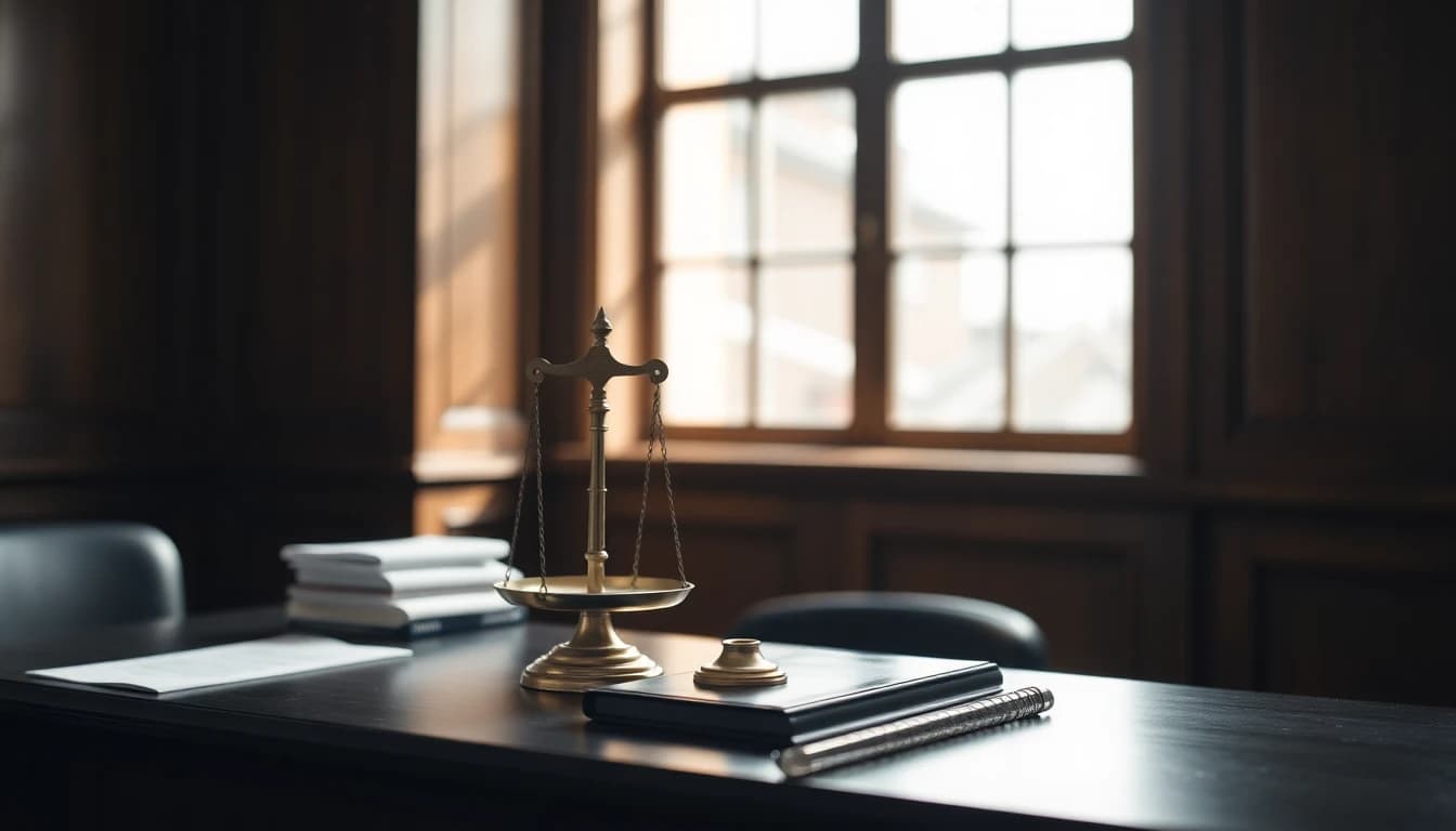 A brass balance scale on a dark wooden desk, for a guide to UK investment bonds and US tax